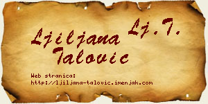 Ljiljana Talović vizit kartica